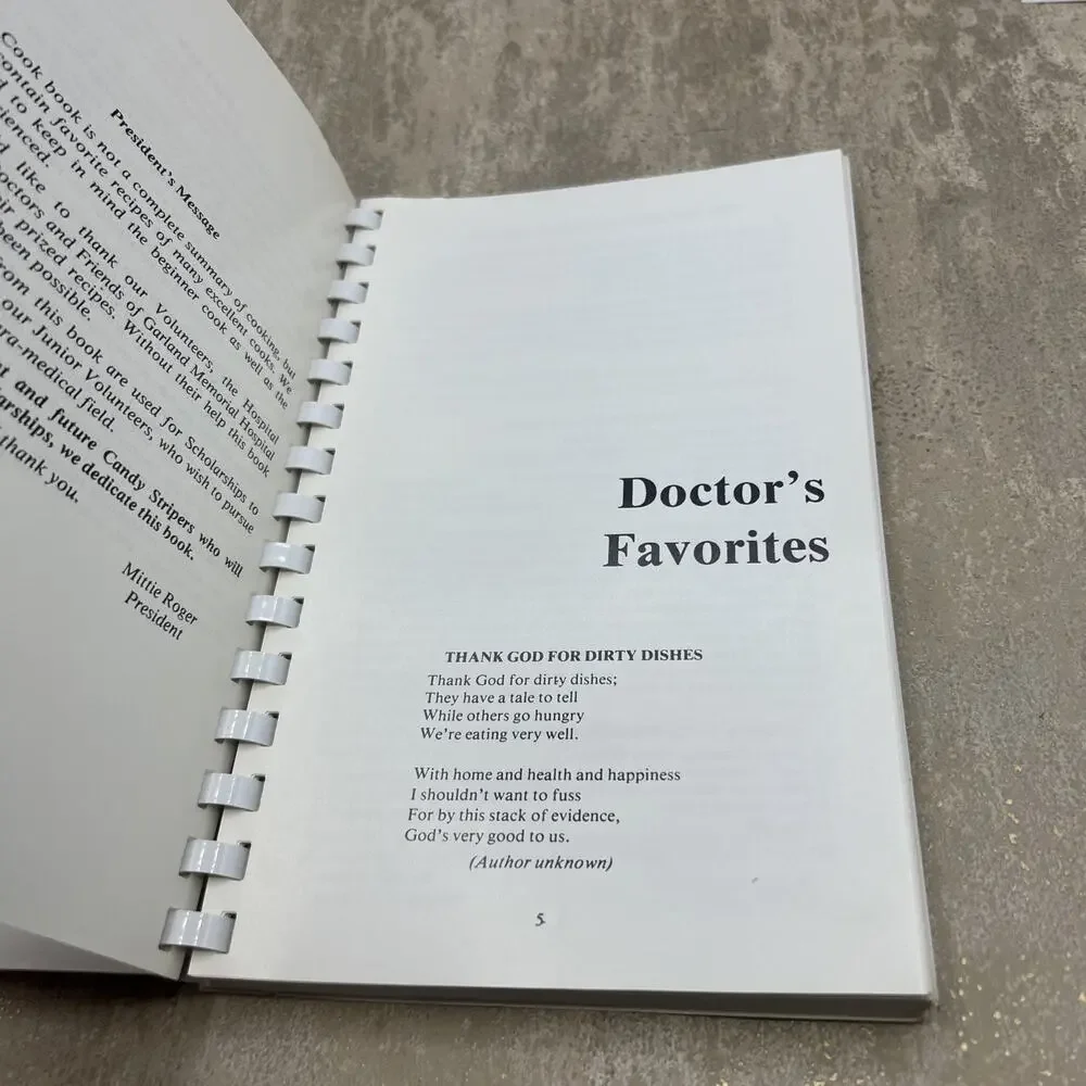 1979 1980s GARLAND MEMORIAL HOSPITAL AUXILIARY COOKBOOK SET VOLUME I and II, TX
